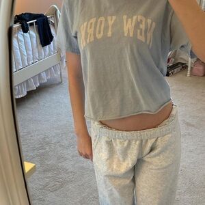 Brandy Melville New York blue crop top